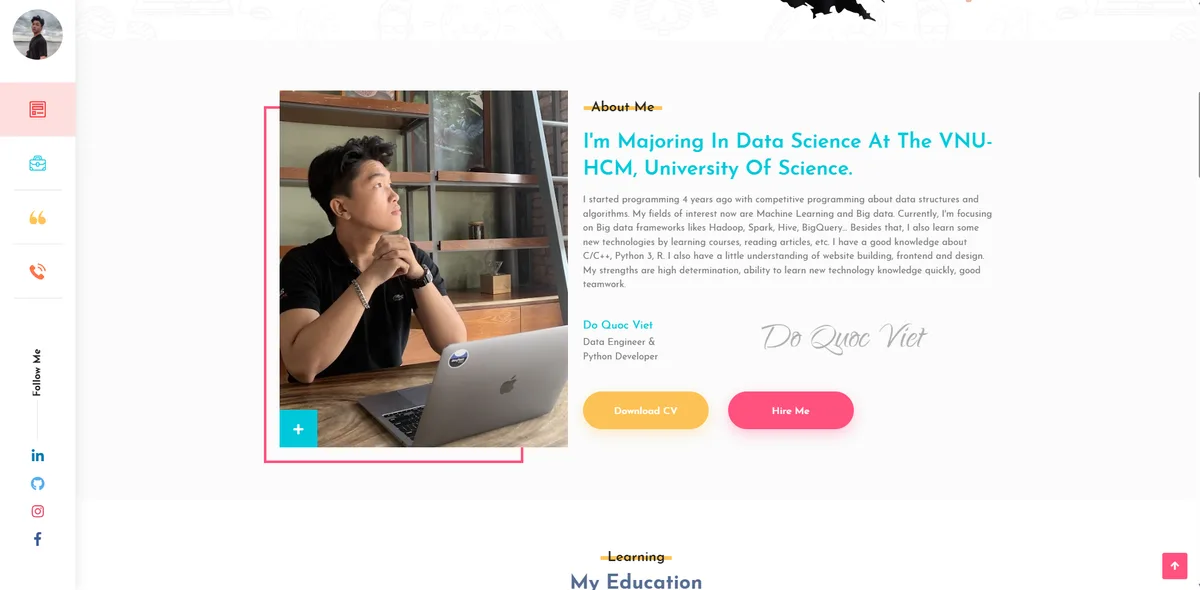 Preview of Portfolio cá nhân